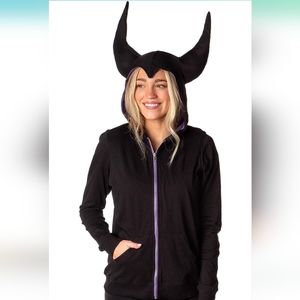 Disney’s Sleeping Beauty Maleficent hooded horned zip-up sweatshirt Size Large